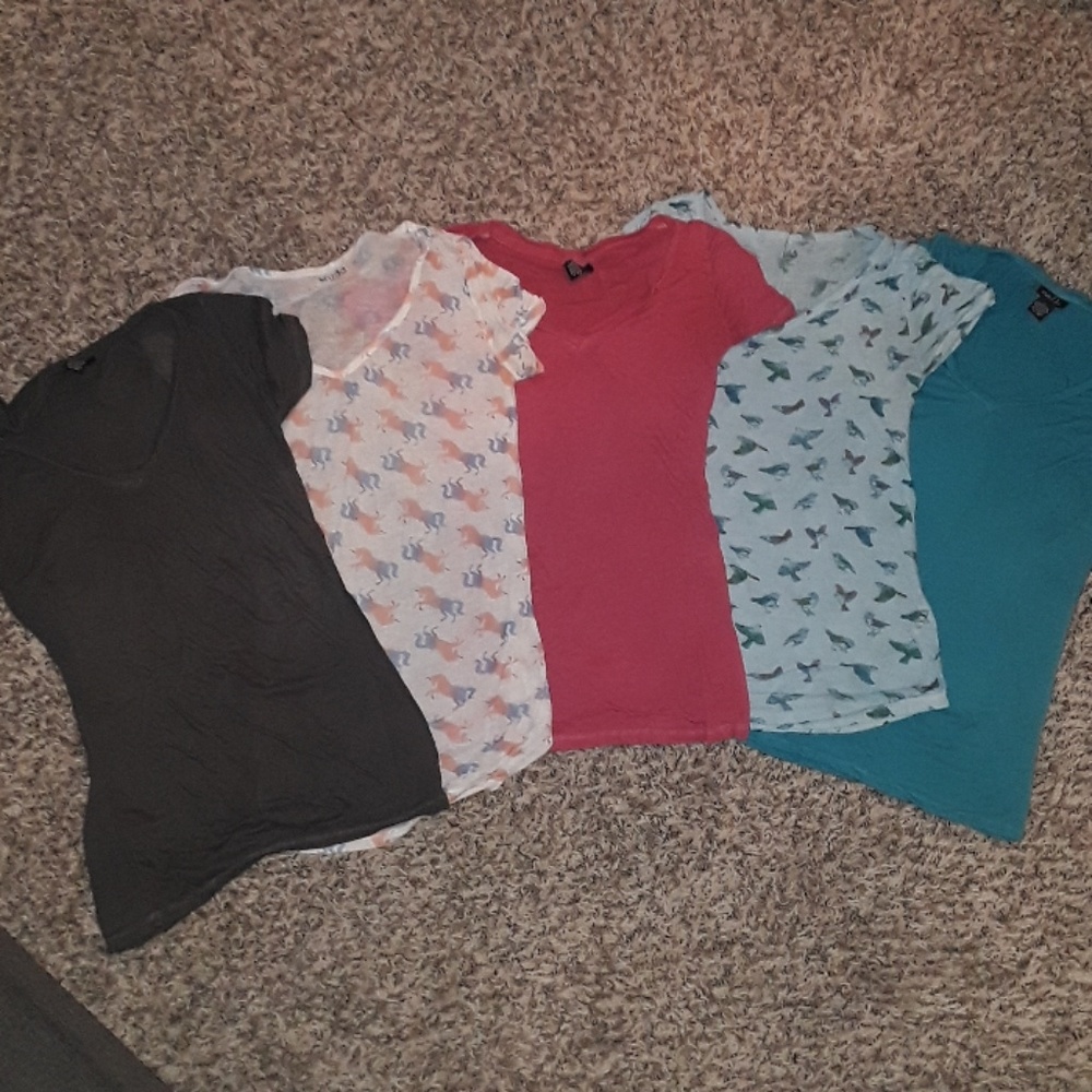 Bundles of t-shirts